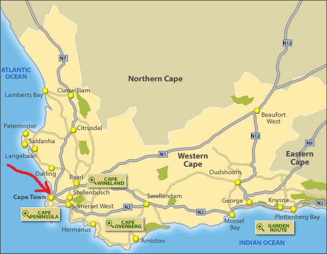 South Africa - Western Cape - Map